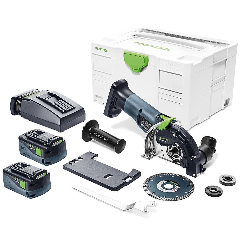 Conjunto de esmerilhadeira angular FESTOOL 18 V 2 x 5,2 Ah 125 mm 577032