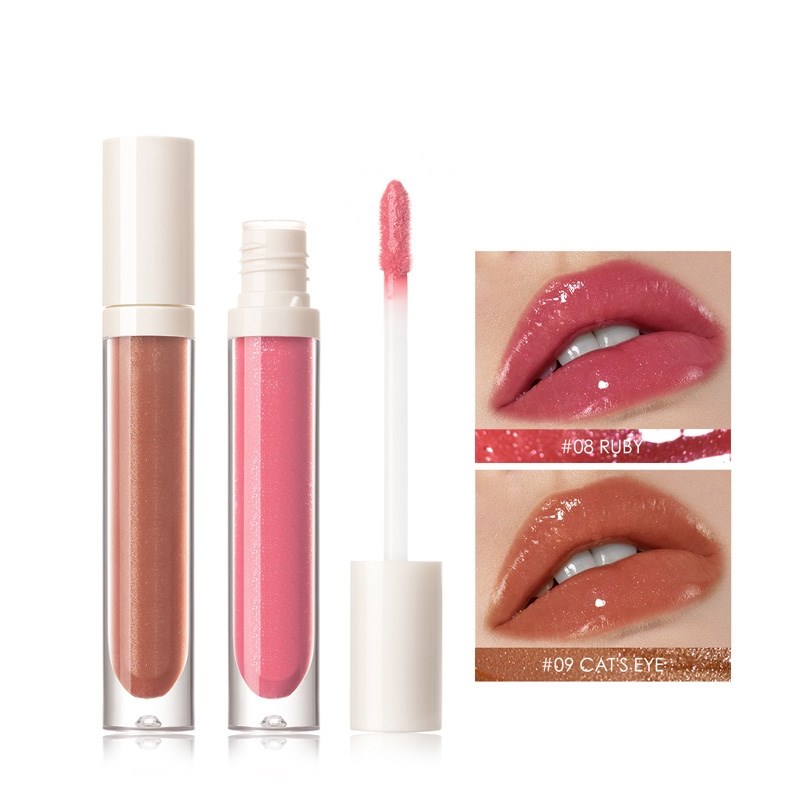 Brillo labial Nourish Lip Glow Shimmer Glossy de larga duración que retiene el agua y se adhiere a los labios.