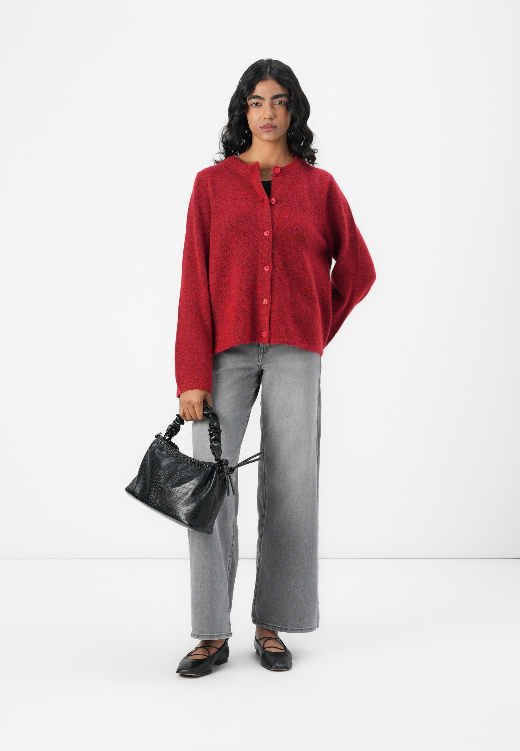 Selected Femme SLFLULU NIEUW CARDIGAN - Cardigan - paardensportrood