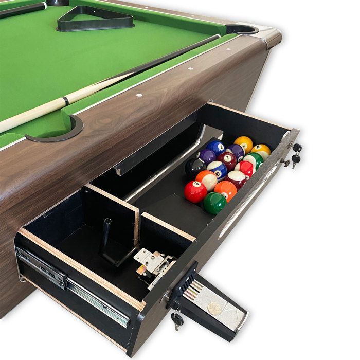 Table de Billard 7 pieds vert avec monnayeur manuel – Competition