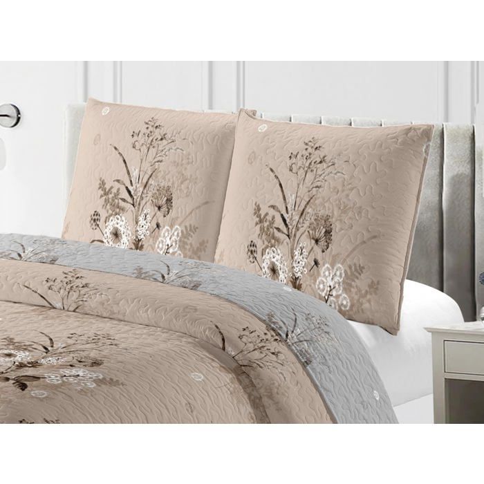 Dikke, gewatteerde sprei 220x240cm met 2 kussenslopen 65x65cm M23-6059