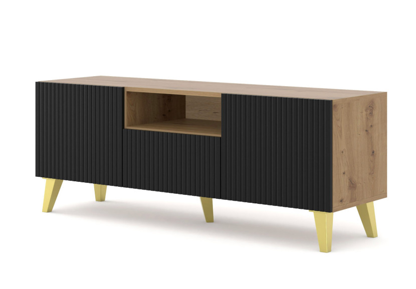 Szafka RTV Ravenna B 150 cm  2D1S artisan czarny