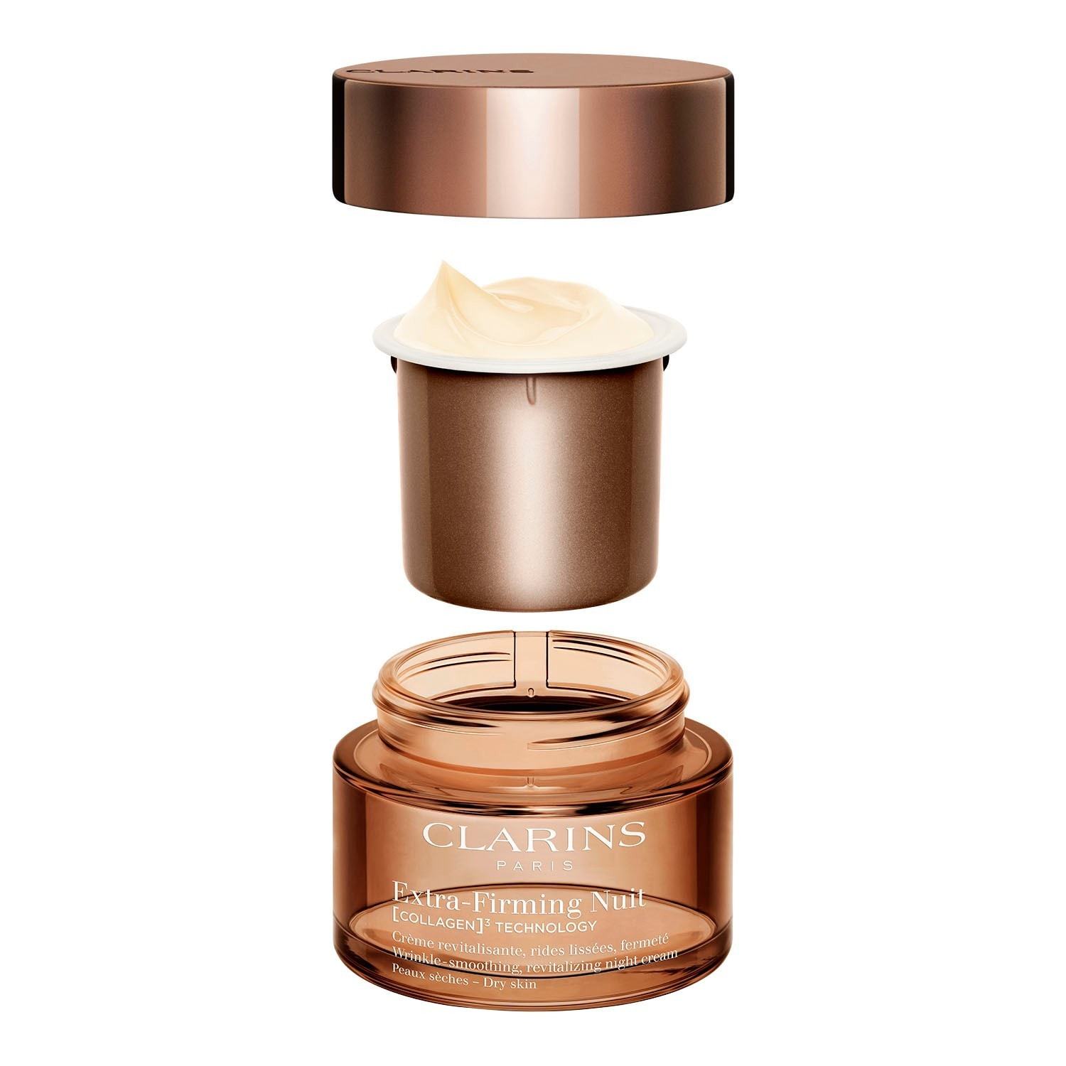 Clarins noćna krema za ekstra učvršćivanje 40+ noć [KOLAGEN]³ TEHNOLOGIJA suha koža – 50 ml – dopuna