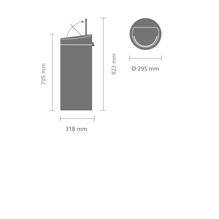 Cubo de basura táctil BRABANTIA - 30L - Negro mate