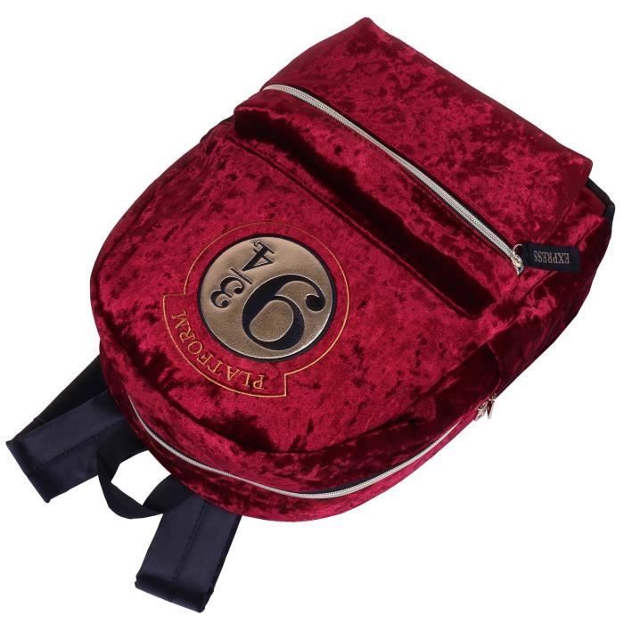 Mochila - Harry Potter - Terciopelo burdeos - Tamaño A4 - Unisex