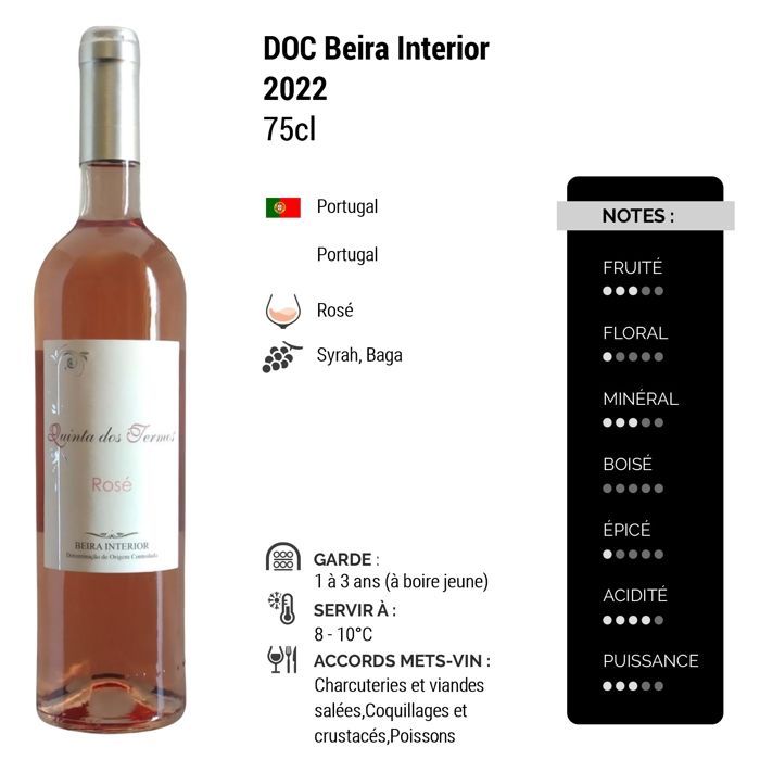 Quinta dos Termos Beira Interior 2022 - Vino Rosado de Portugal (6x75cl)