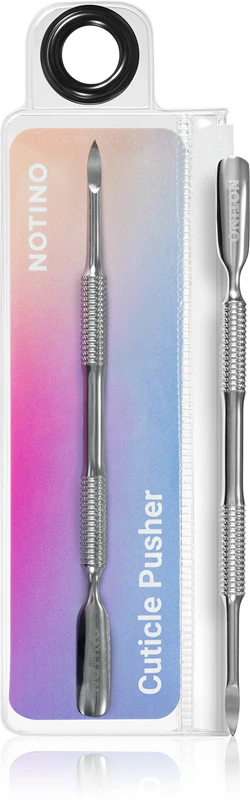 Conjunto multifuncional para cuidados com cutículas Notino Nail Tools: empurrador de cutículas e espátula.
