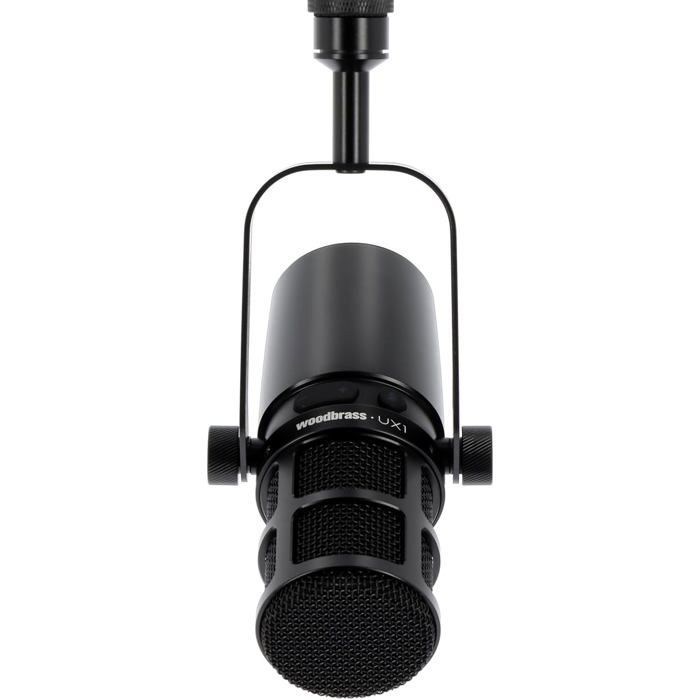 Microfone USB + XLR - WOODBRASS - UX1 - Cápsula cardioide - Monitoramento direto - Design robusto