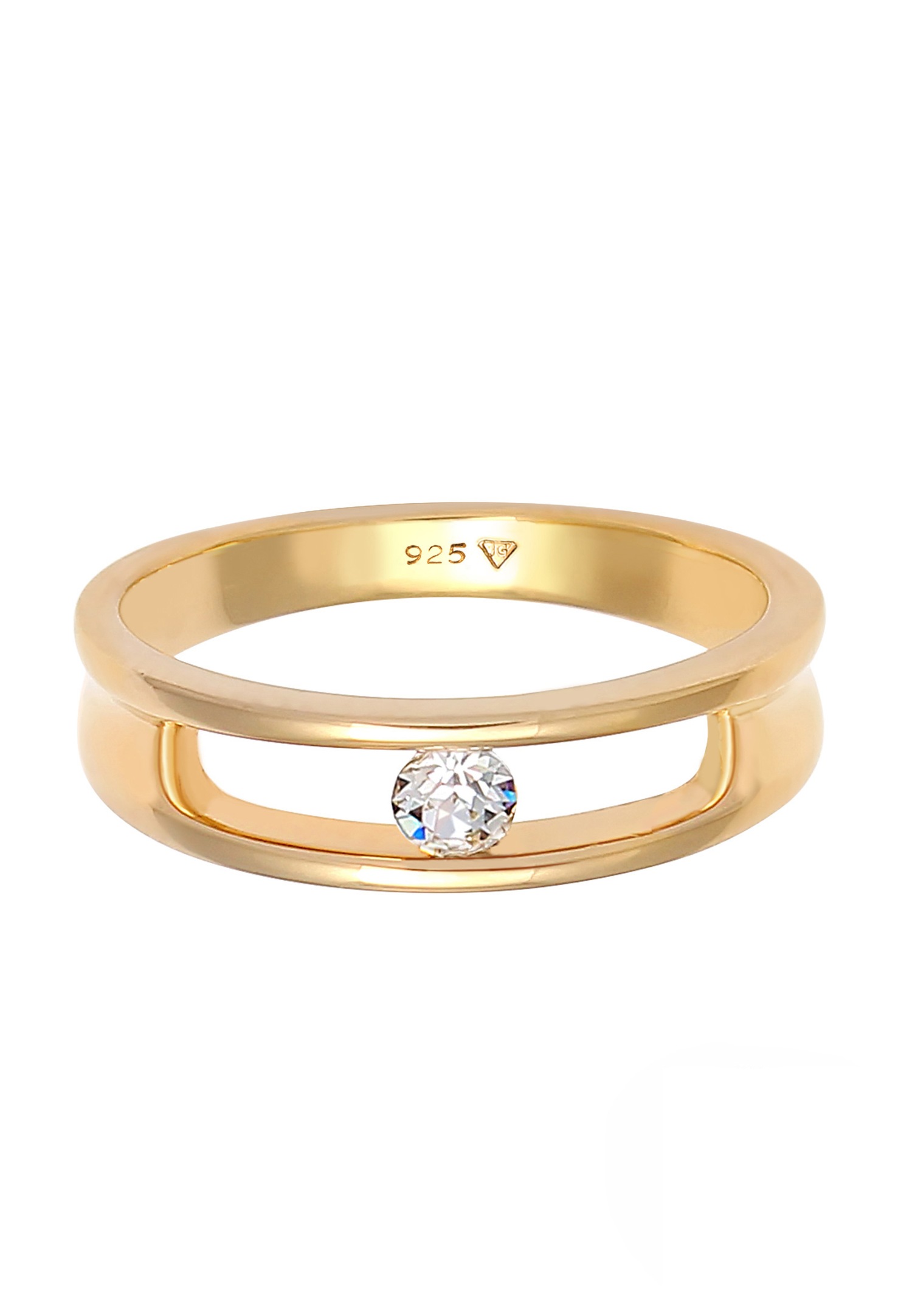 Elli Femmes Bague Solitaire Classique avec cristaux en argent sterling 925