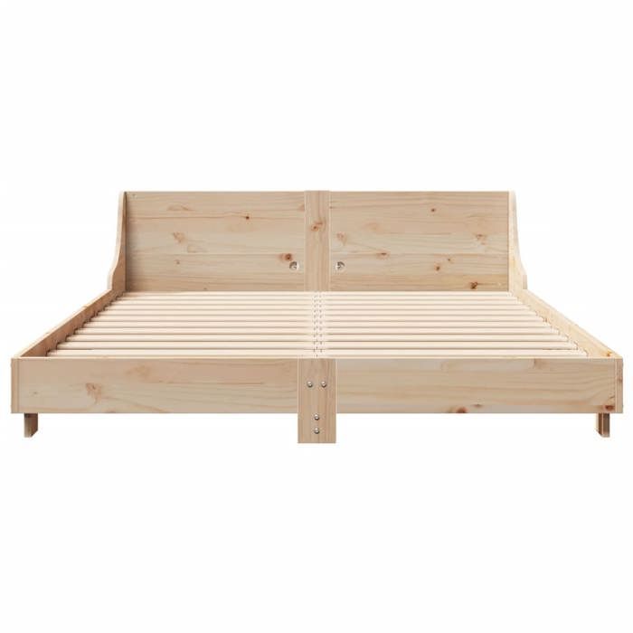 vidaXL Cadre de lit avec tête de lit 140x190 cm bois de pin massif, meuble de chambre, sommier, lit en bois, lit, lit double 850740