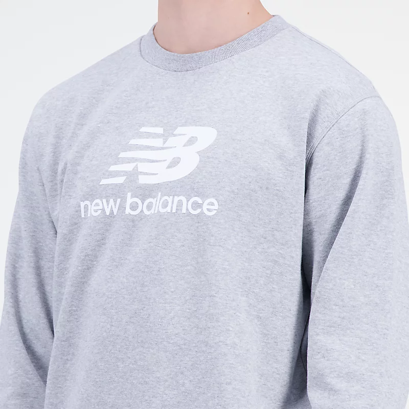 Bluza z okrągłym dekoltem z materiału French Terry marki Homme Essentials Stacked Logo – ATHLETIC GREY