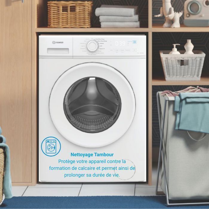 INDESIT IMA762MYTIMEFR wasmachine met patrijspoort - 7 kg - Inductie - 1200 tpm - Push&Go - Klasse A - Wit