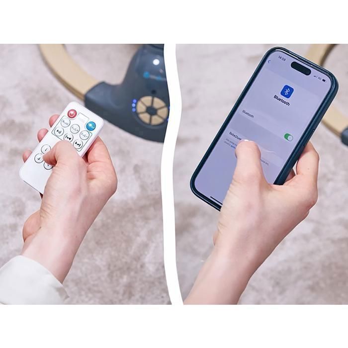 BEBE2LUXE Ava: Altalena/sdraietta elettrica per neonati fino a 9 kg, Bluetooth per smartphone, cintura di sicurezza a 5 punti