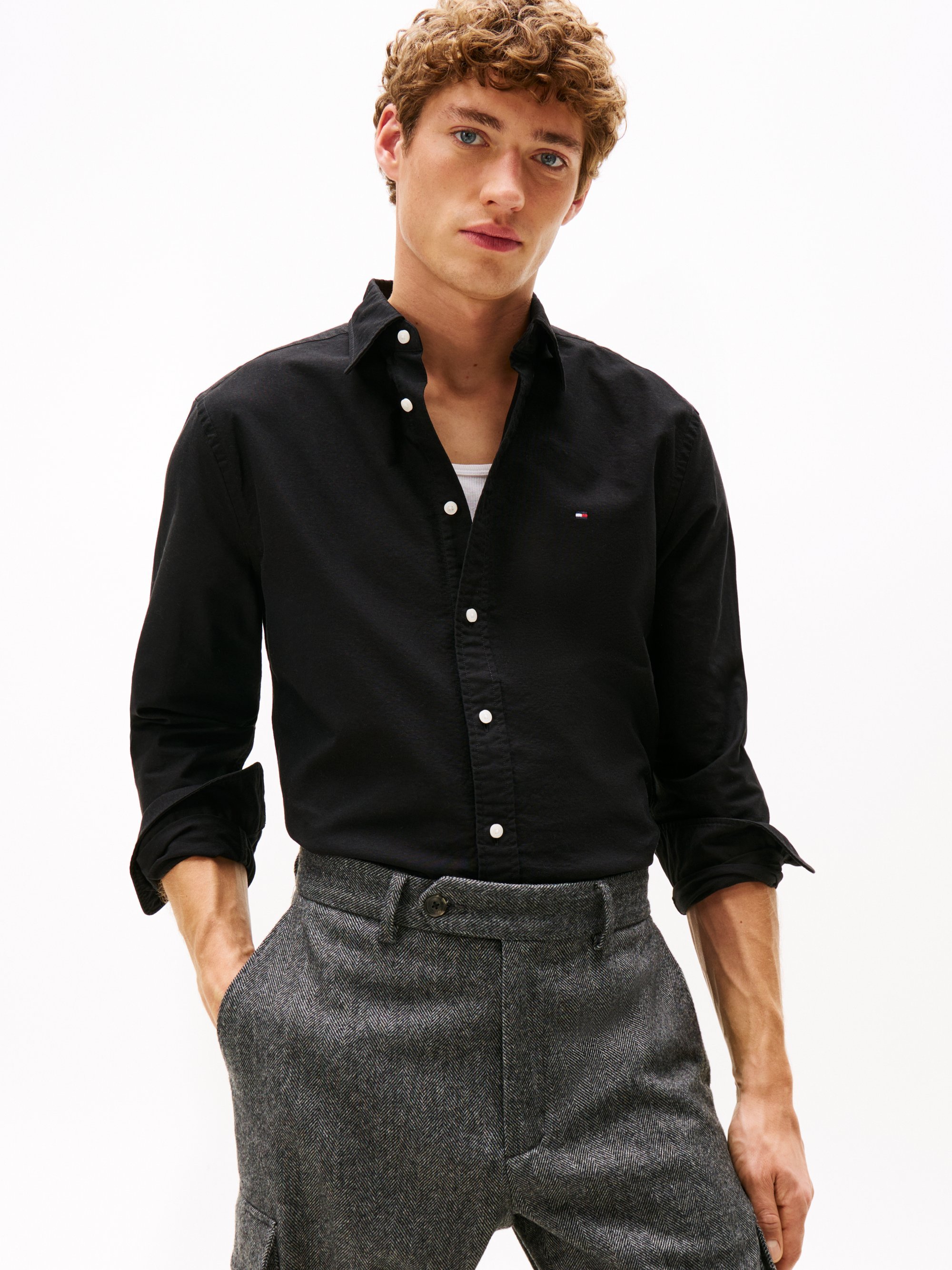Tommy Hilfiger SOLID HERITAGE - Hemd - schwarz