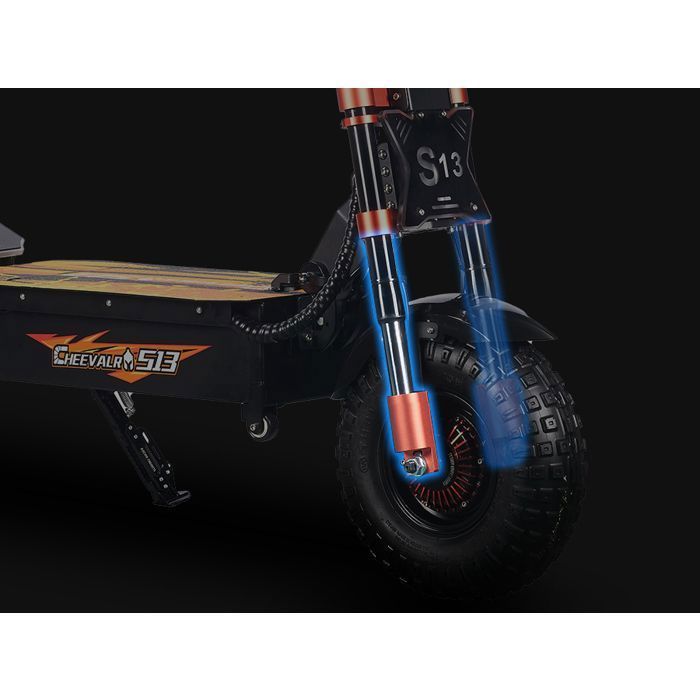 CHEEVALRY Electric Scooter, Dual Motors 4000W*2 60V40AH, 100KM Range, Off-Road Tires, 153x66x135.5cm, Black and Orange