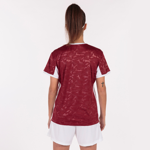 T-shirt à manches courtes Joma Toletum II bordeaux et blanc