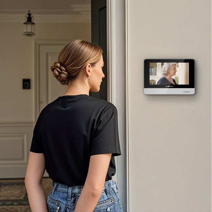 Portier vidéo WiFi avec écran - LINK2HOME - Écran tactile 7’’ - Notification smartphone - Caméra 1080p grand angle 120°