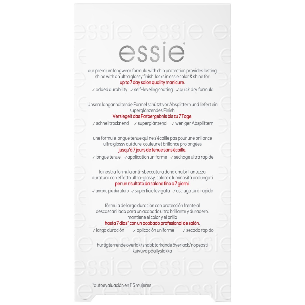 essie Top Coat Stay Longer – capa superior de larga duración – 13,5 ml
