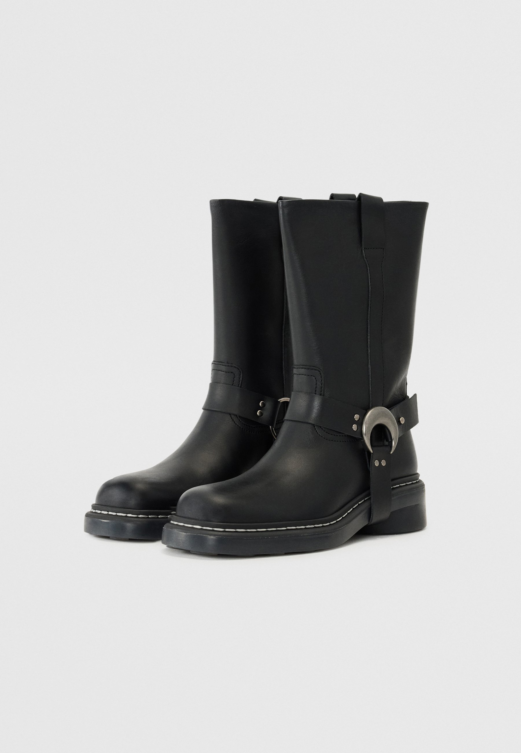 MARINE SERRE SMOOTH MOTO - Bottine cowboy/motard - noire