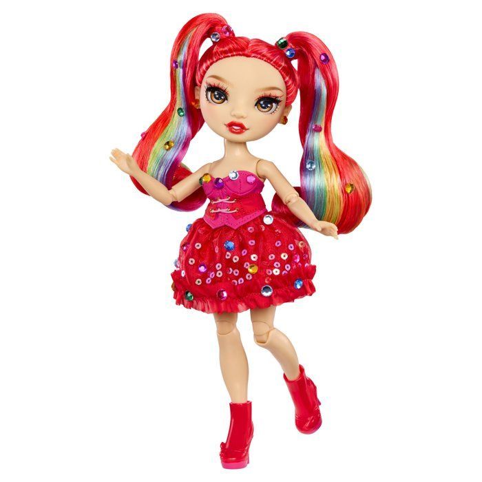 Rainbow High - Boneca Fashion Be Dazzling - Vivienne Vermelha - 28 cm - Pedras preciosas brilhantes e acessórios incluídos