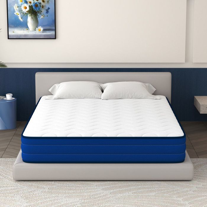 HOMAVO Matelas 180x200 cm, Mémoire de Forme + Mousse Hybride, Ép 22 cm, Ressorts Ensachés, Confort Optimal, Ferme, 7 Zones, OEKO-TEX