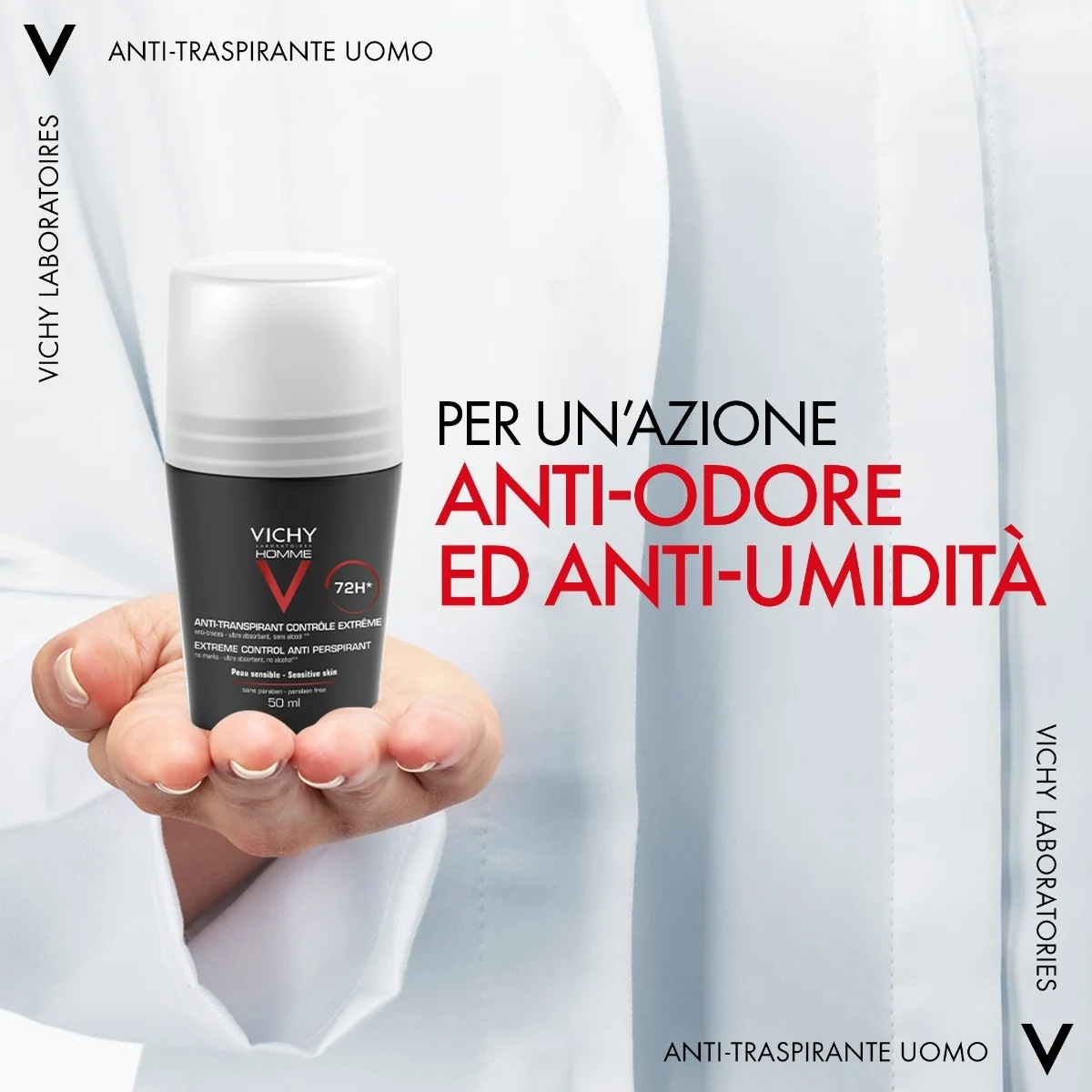 VICHY Vichy Homme 72h Roll-On Deodorant 50ml Antitranspirant für empfindliche Haut