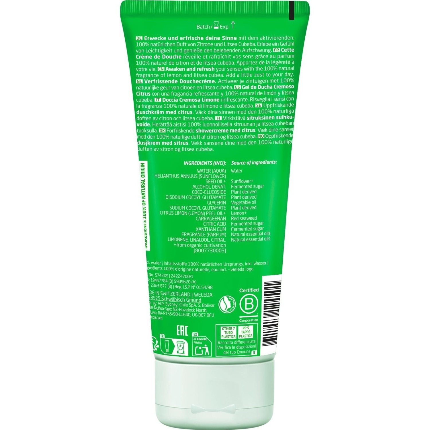 Weleda attīrošais citrusu atsvaidzinošais dušas krēms - 200 ml