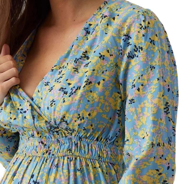 Mamalicious Tess Women's Blue/Yellow Nursing Dress