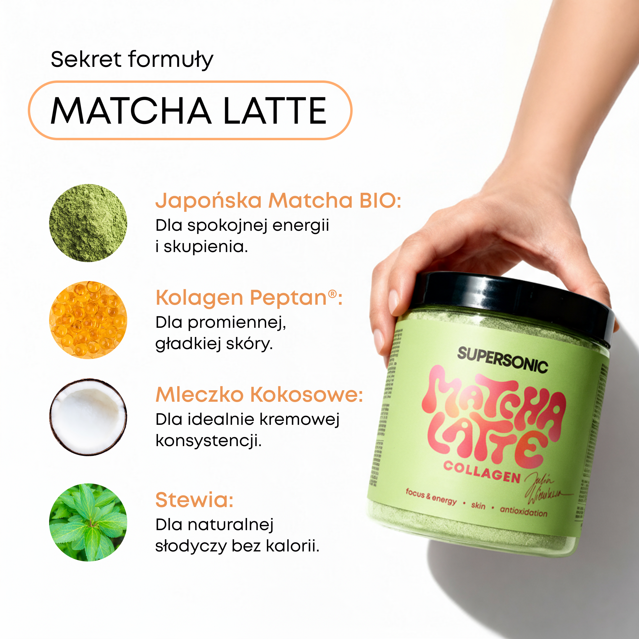 Supersonični Matcha Latte kolagen