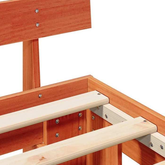 Cama doble CHIC para adultos - Estructura de cama de 200 x 200 cm, color marrón, madera maciza de pino #Sara61827