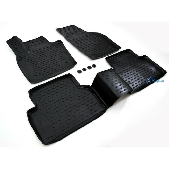Tapis De Sol En Caoutchouc 3D Exclusive - J&J AUTOMOTIVE - Audi Q3 2011-2018 - Noir - Sur Mesure - Antidérapant