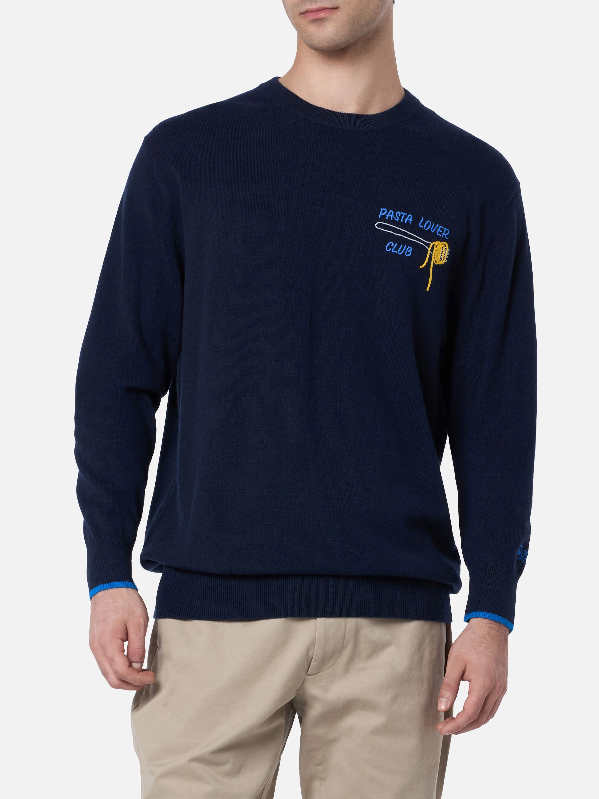 Jersey azul para hombre Heron con bordado 