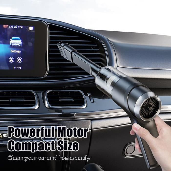 Mini aspiradora de mano recargable para coche, 9000 Pa, 120 W, para uso en seco y húmedo, para el hogar y el coche.