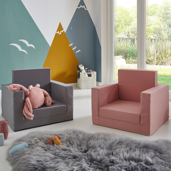 Sammenklappelig børnelænestol, grå