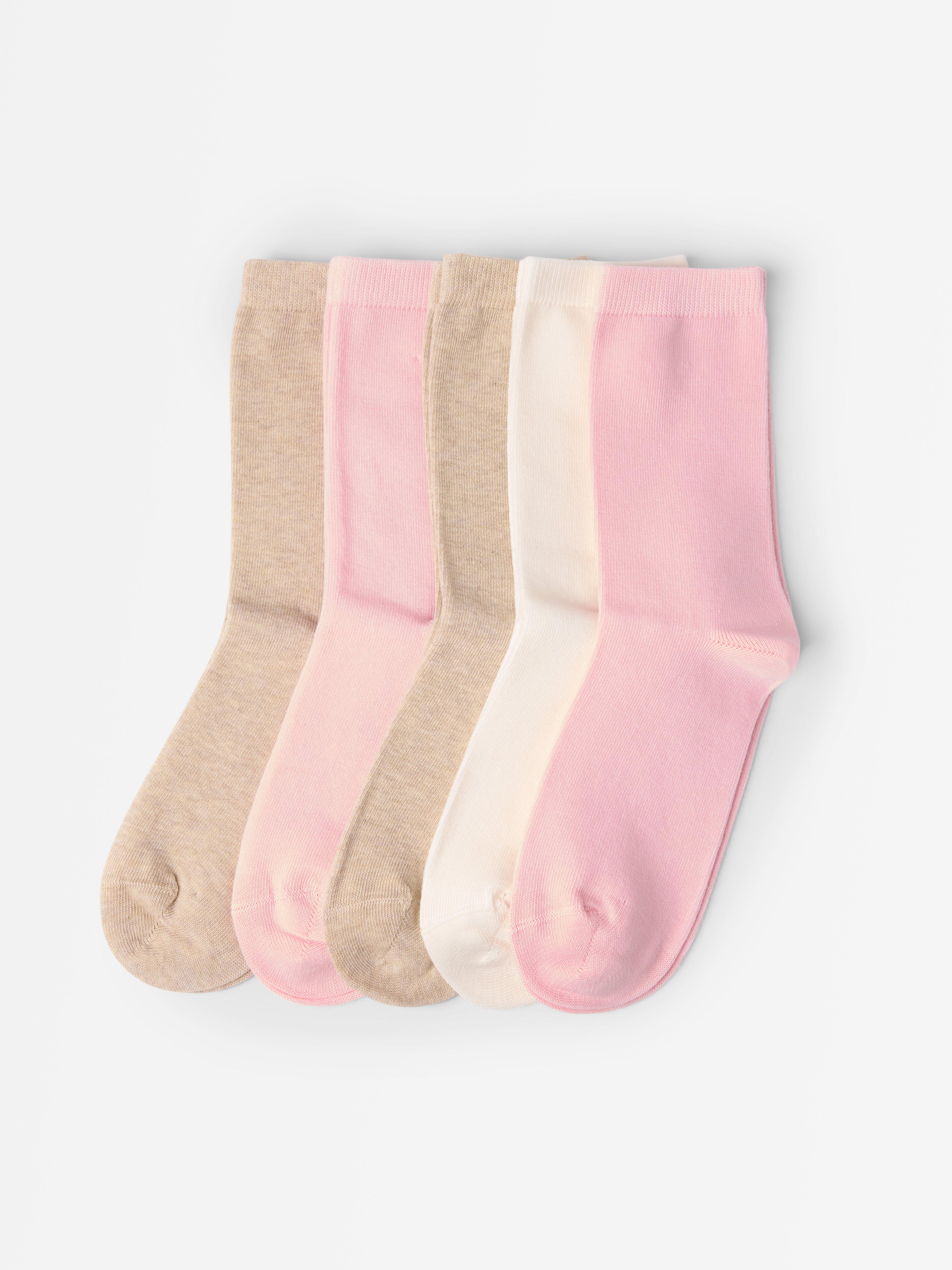 Lot de 5 paires de chaussettes rose clair