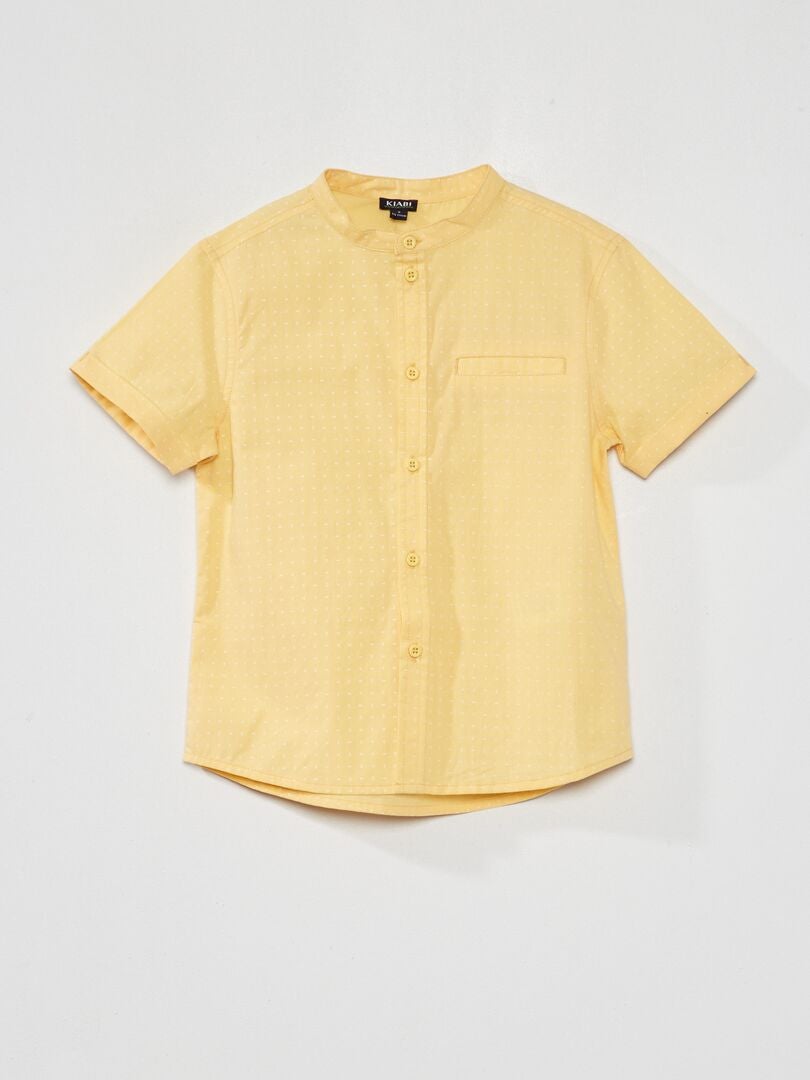 Camisa de manga corta con estampado - AMARILLO