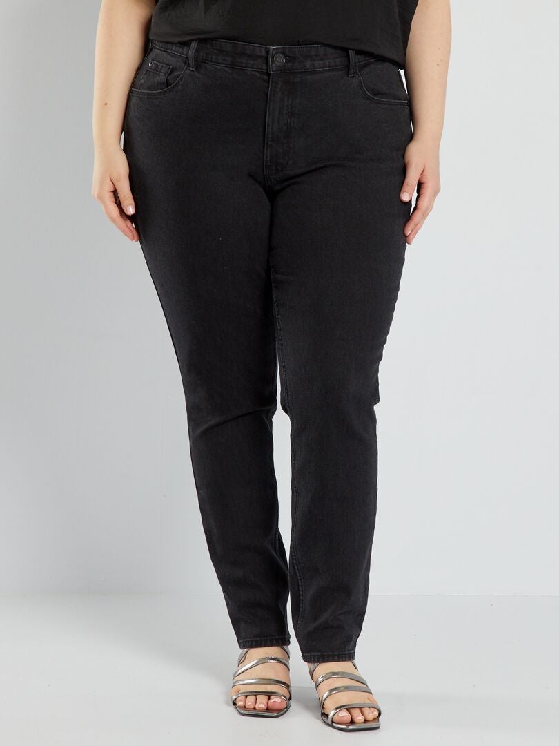 Calça jeans slim de cintura alta - L34 - PRETA