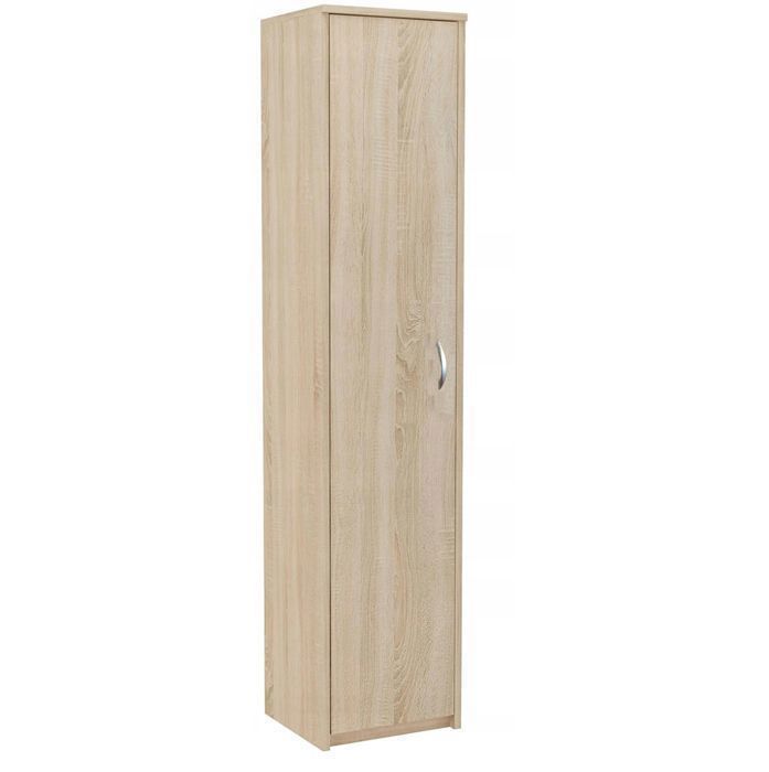 Armario de almacenamiento de 1 puerta - 40x35x180 cm - Armario de oficina/dormitorio de 4 estantes - Mueble de almacenamiento multiusos - Sonoma