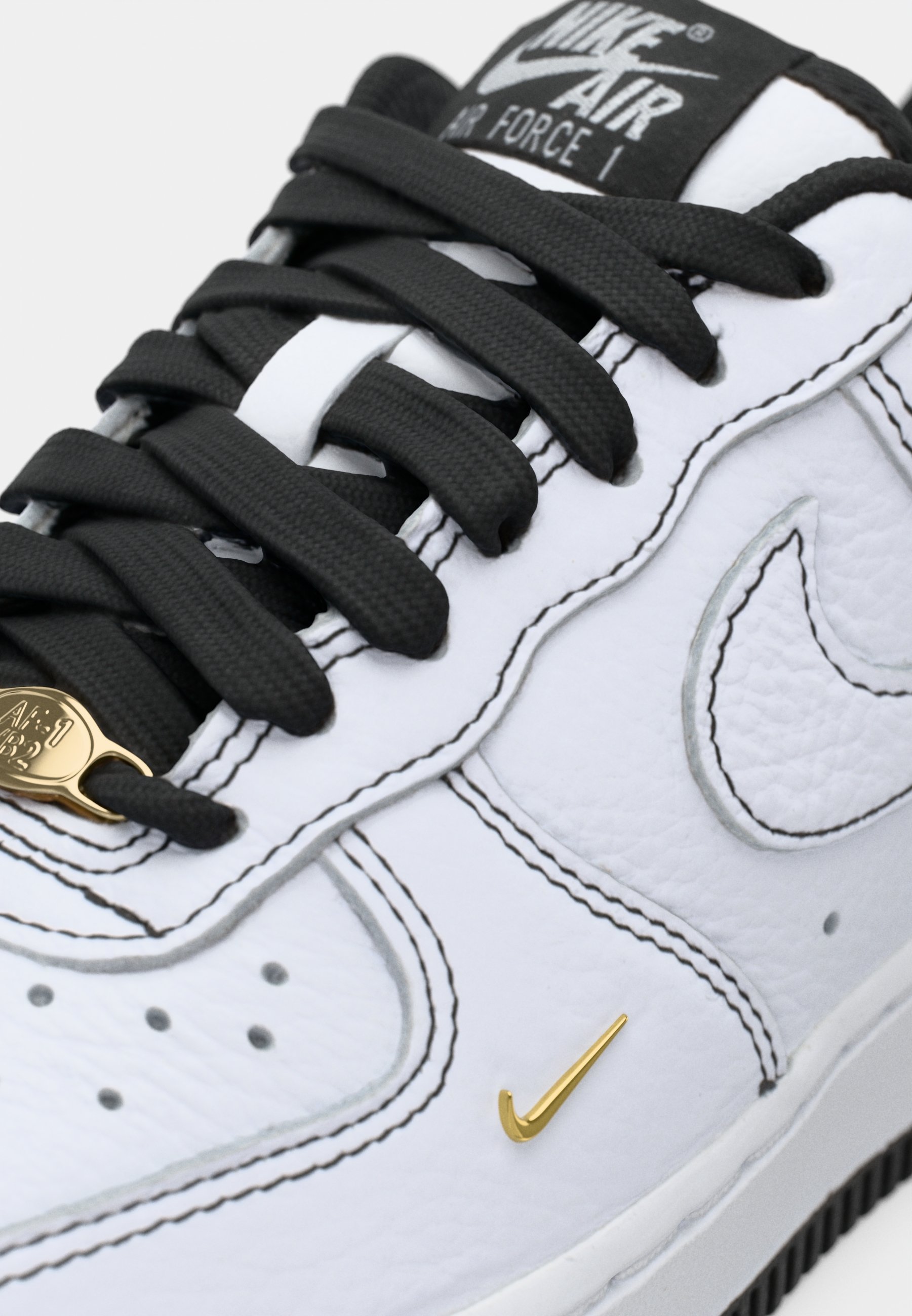 Nike Sportswear AIR FORCE 1 07 - Sneakers - wit/zwart/metallic goudkleurig