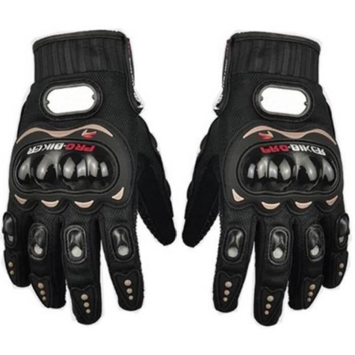 Guantes para moto/scooter con certificación CE, par, negros, protección completa de los dedos, talla XL