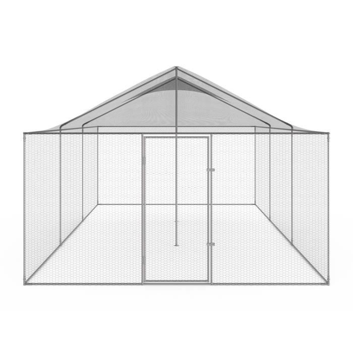 IDMARKET Aviario de 18 m², recinto de alambre de 6 x 3 m, gallinero para aves de corral.