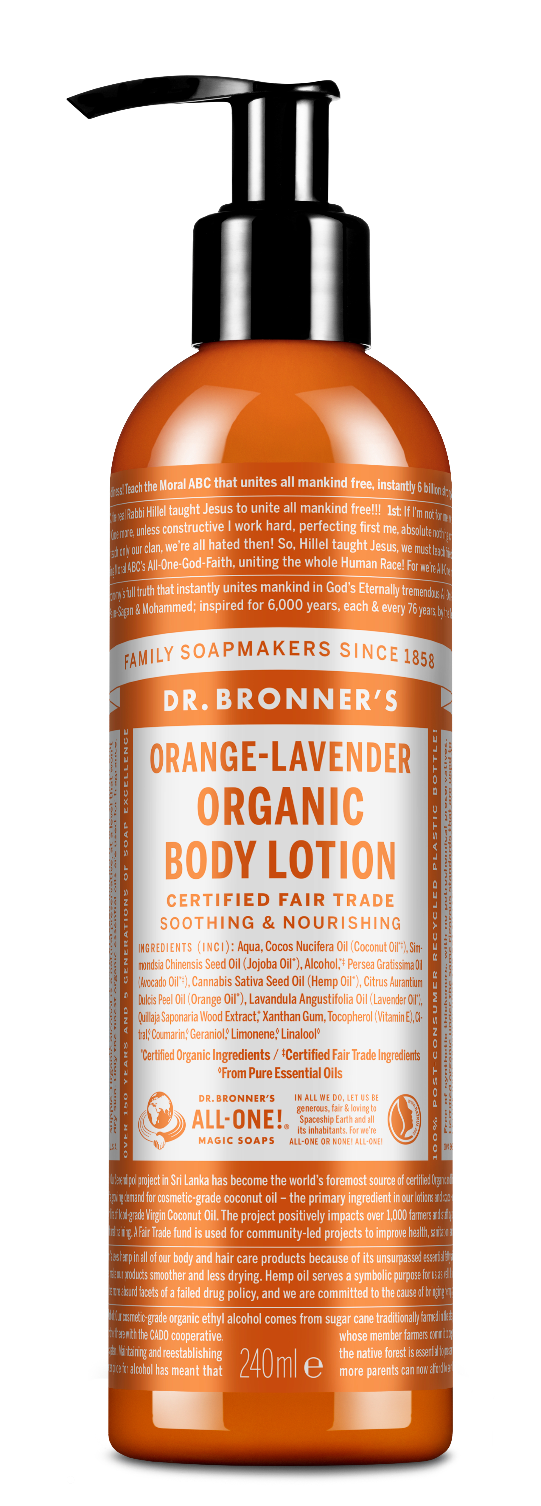 Narancs-levendula bio kéz- és testápoló 237 ml - Dr. Bronner's