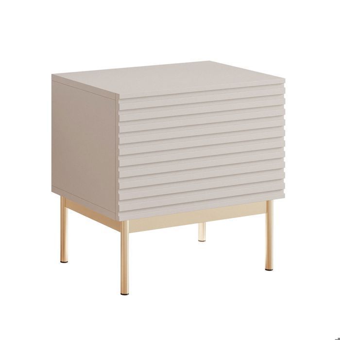 Table de chevet avec LED - LINEARIS - 46 cm - gris cachemire