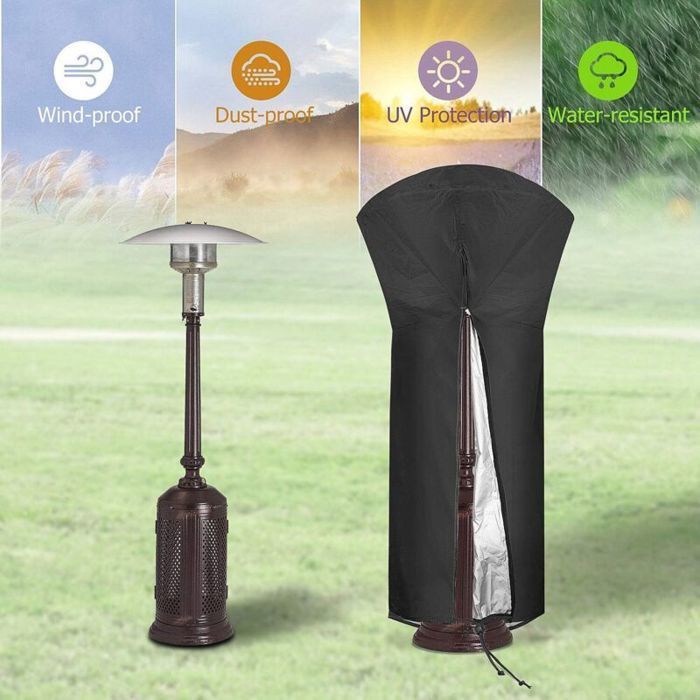 Housse imperméable pour chauffage extérieur - LUSKYKA® - Tissu Oxford 210D - Imperméable - Dimensions 226x85x48 cm