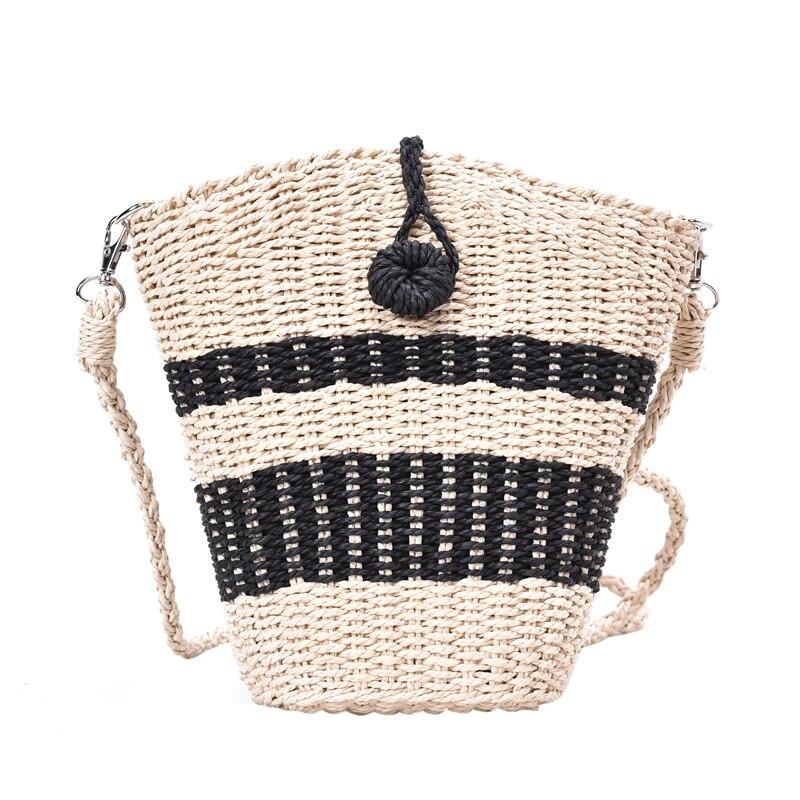 Sac bandoulière d'été pour femme, en rotin creux tressé à la main, idéal pour la plage et les voyages.
