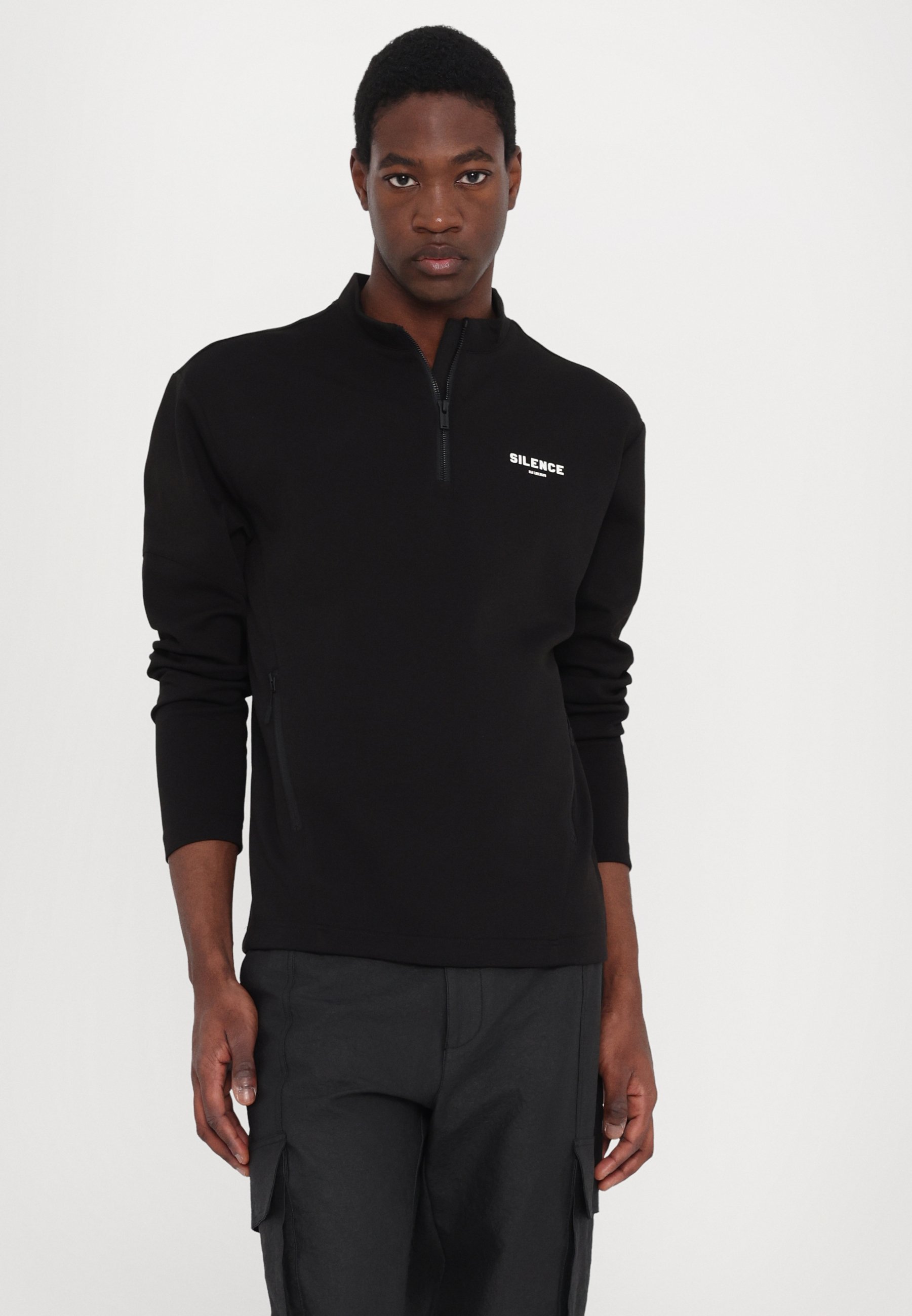 Han Kjøbenhavn HALF ZIP LONG SLEEVE UNISEX - Sweatshirt - schwarz