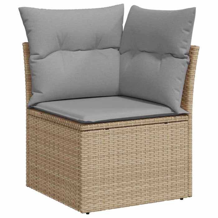 Conjunto de comedor de jardín de 9 piezas, beige y gris - Mothinessto3732
