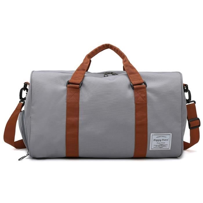 Bolsa de viaje para hombre y mujer - MOBIGARLAN - WX333 - Compartimento para zapatos - Gris - Impermeable - Grande y ligera