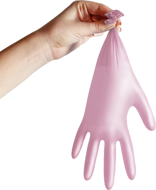 Rukavice Espeon Nitril Sparkle Pearlescent Pink Nepúdrované nitrilové