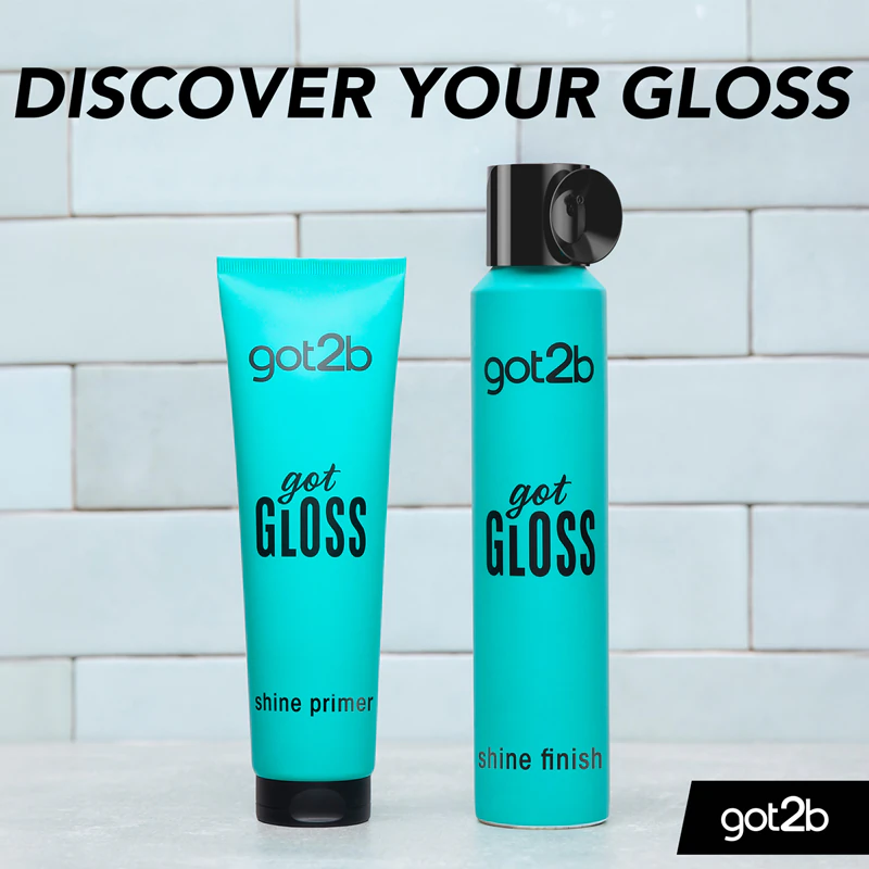 got2b got Gloss Shine Finish spray de proteção térmica para cabelos brilhantes e macios